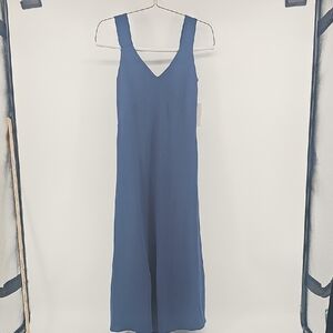 Tahari Blue Sleeveless Full Length Maxi Dress Small | Formal Event Gown 1A772T
